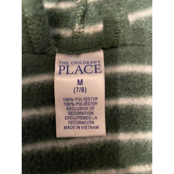 The Children’s Place Boys Green And White Striped Robe Size M - Picture 3 of 4